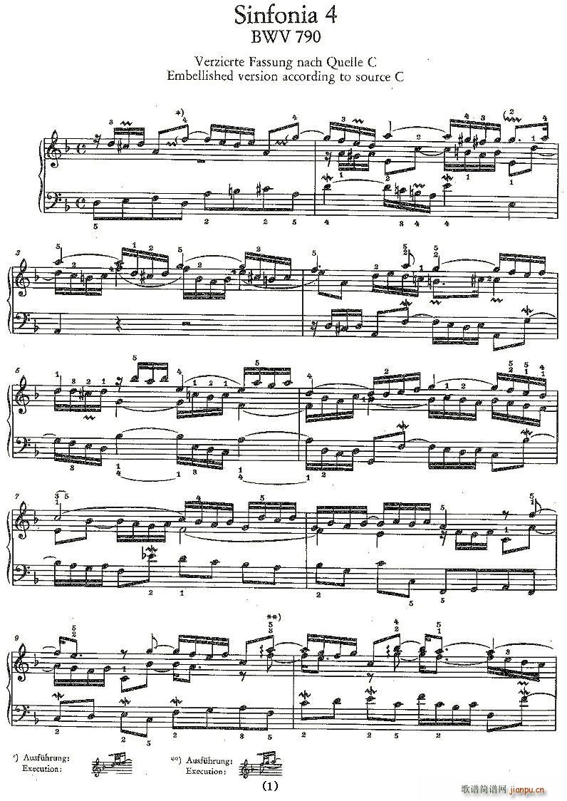 Sinfonia 4 BWV-790(ʮּ)1