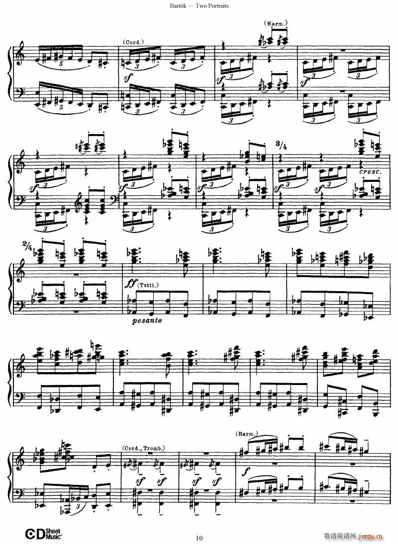 Bartok SZ 37 Two Portraits op 5()10