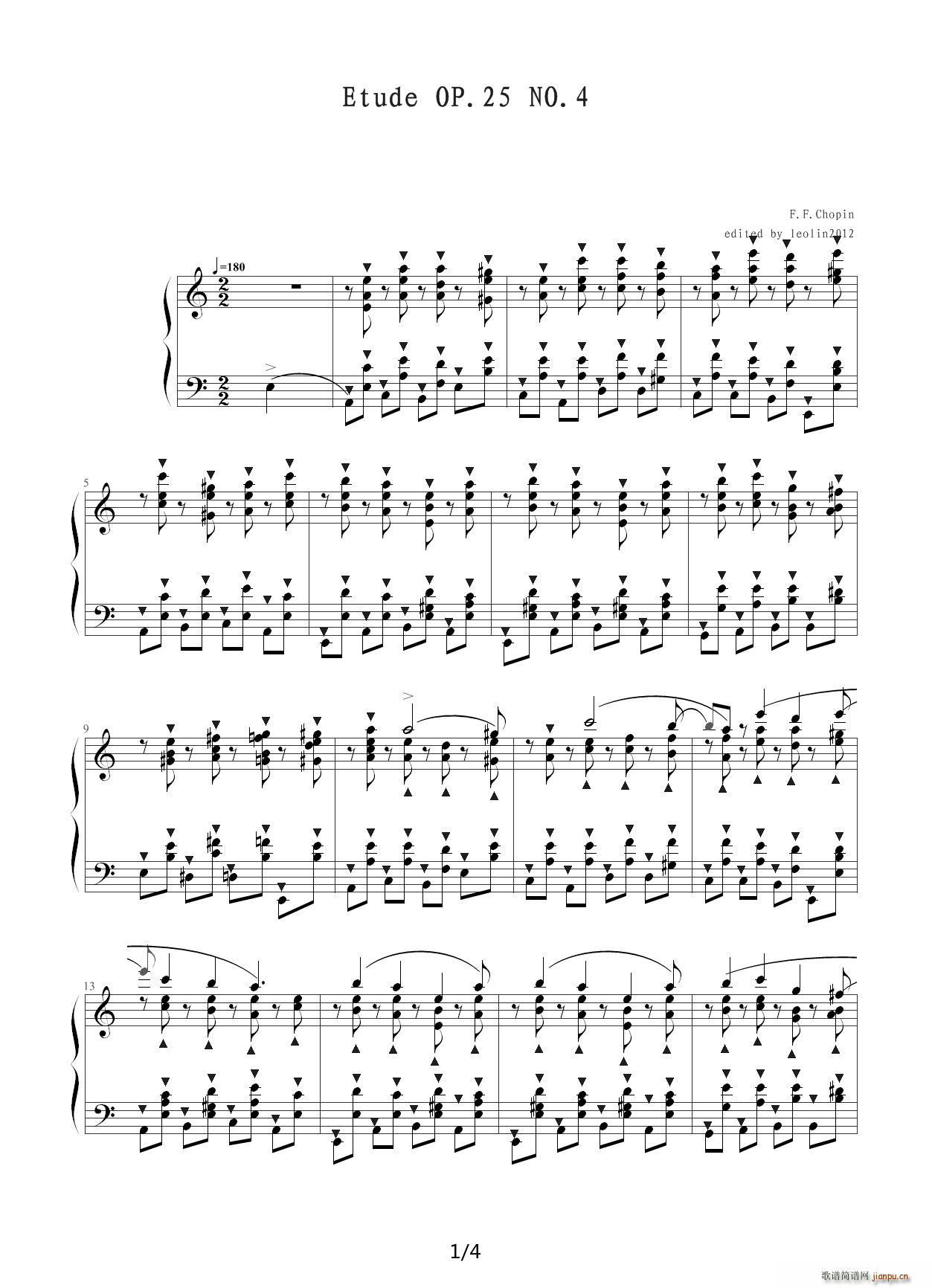 Chopin Ф ϰ Op 25 No 4  C()1