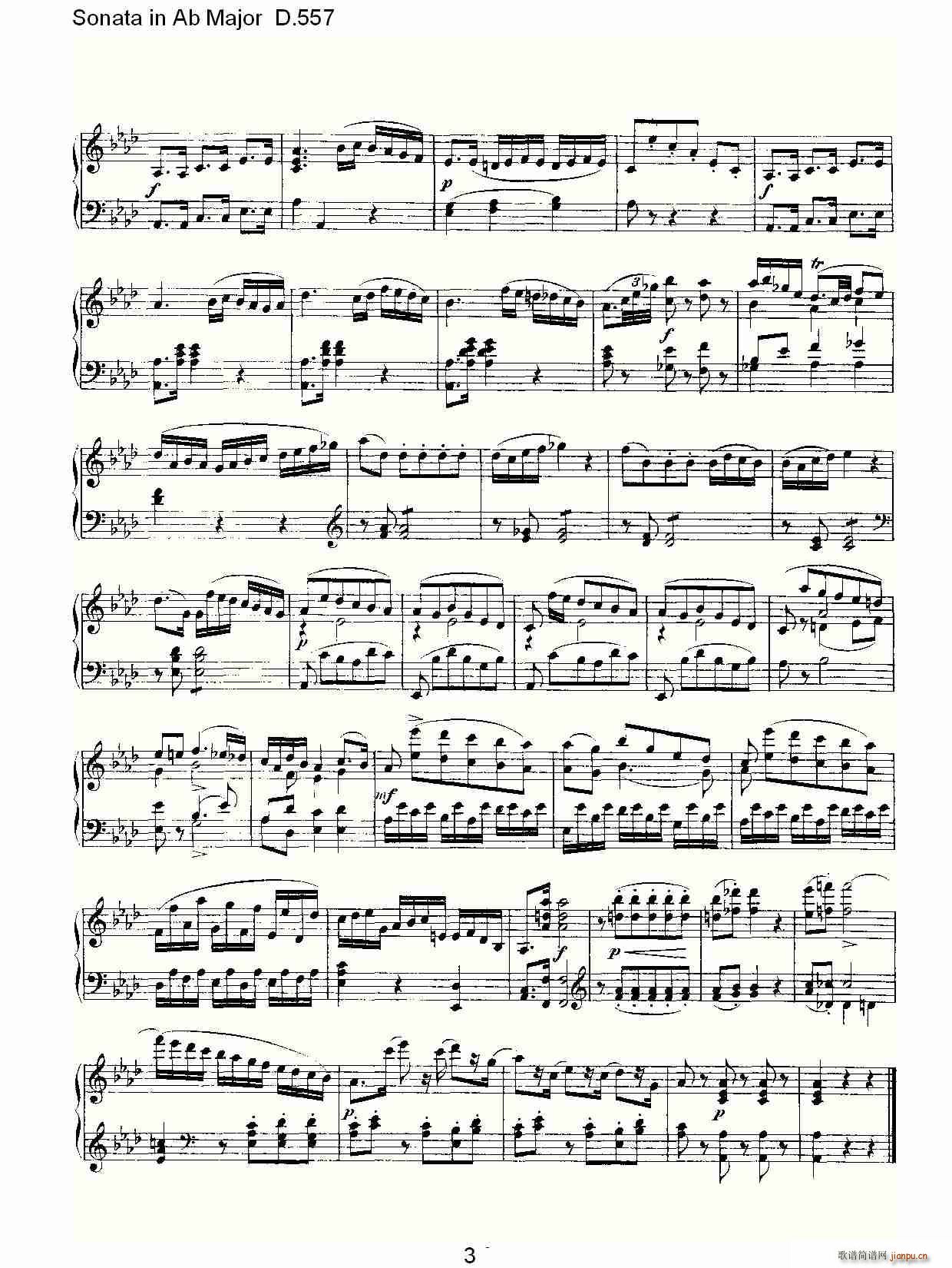 Sonata in Ab Major D.557(ʮּ)3
