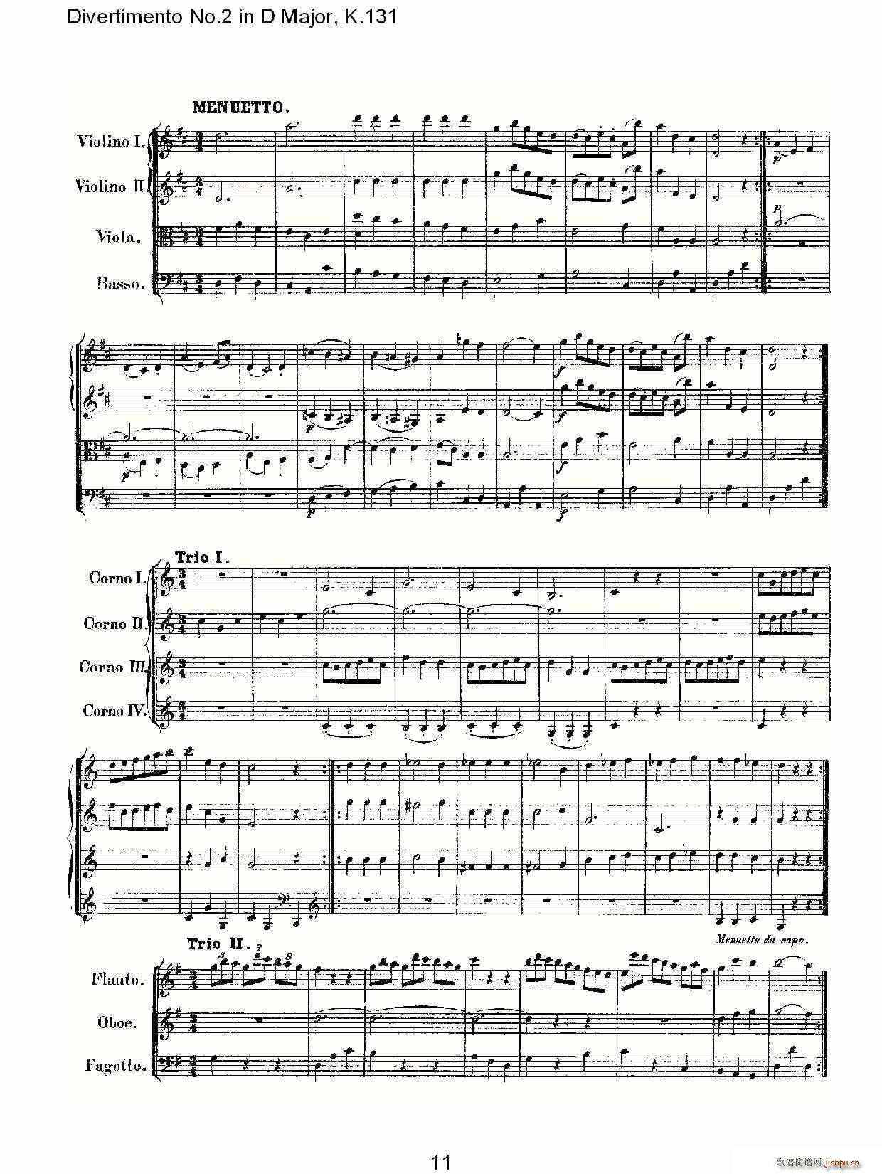 Divertimento No.2 in D Major, K.131(ʮּ)12