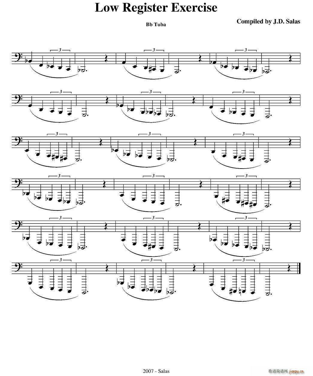 Low Register Exercises �����ϰ�̲�ѡ��(ʮ�ּ�����)1