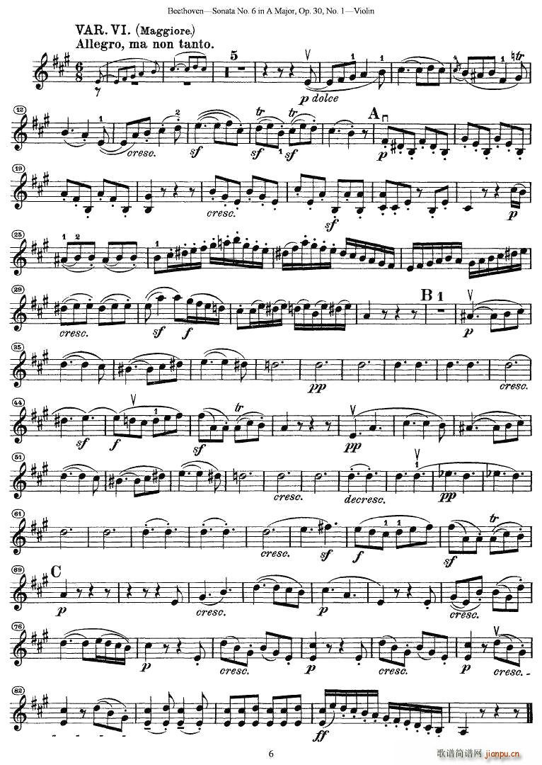 Sonata No.6 in A MajorOp.30No.1(С)6