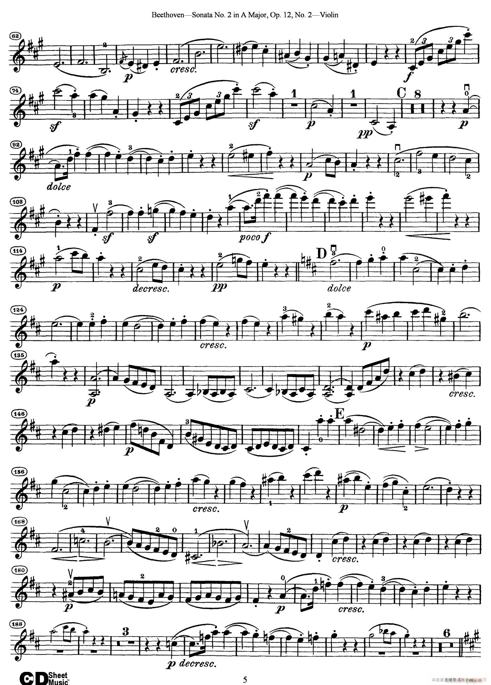 AڶС Sonata No 2 in A Major Op 12 No 2(С)5