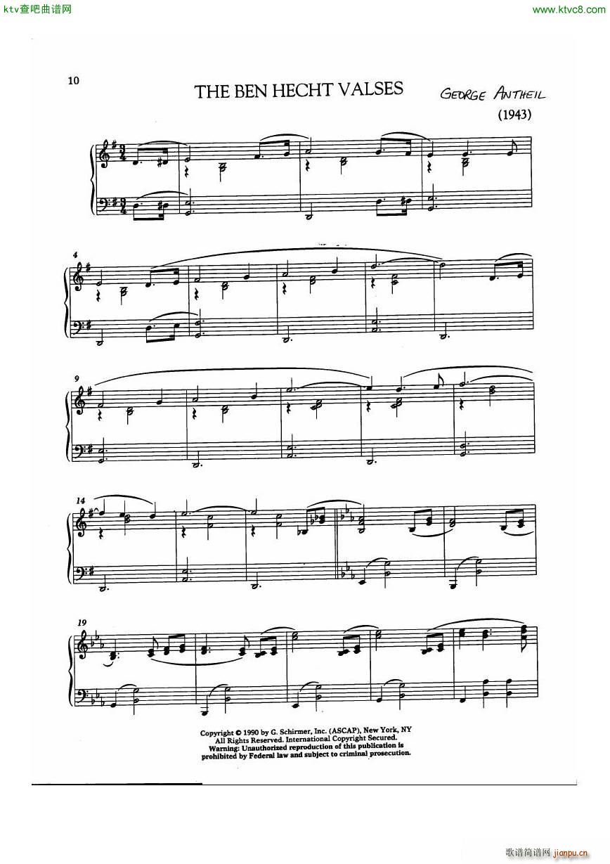 Antheil Ben Hecht Valses()1