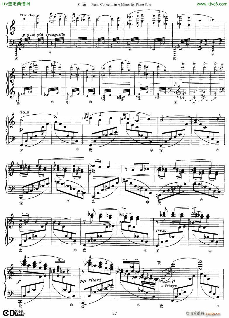 Grieg Piano Concerto solo arr 2 byGrieg()27