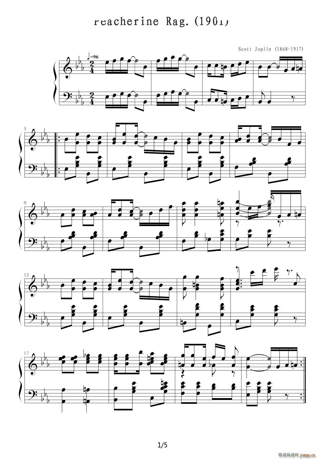 Peacherine Rag ϸʦ ˹? Scott Joplin E()1