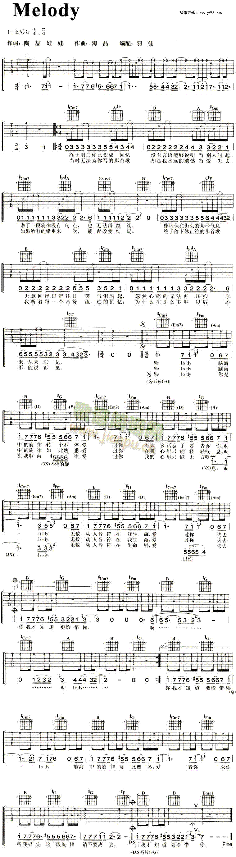 Melody(吉他谱)1