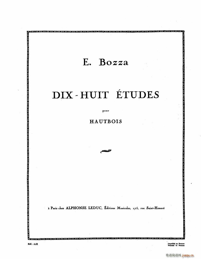 E Bozza 18 tudes Pour Hautbois()1