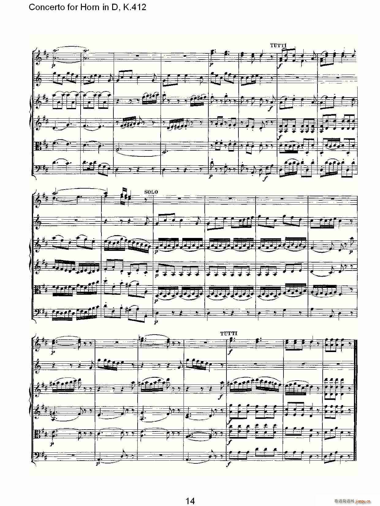 Concerto for Horn in D, K.412(ʮּ)14
