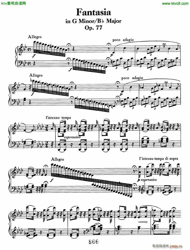 Beethoven op 77 Fantasia in g()1