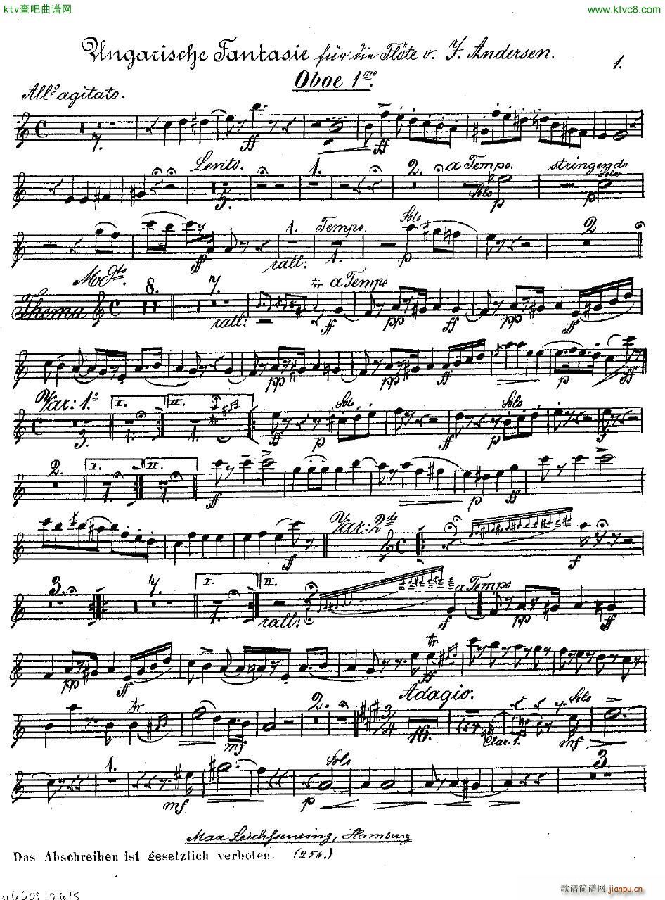 Andersen op 2 Ungarische Fantasie orch parts()26