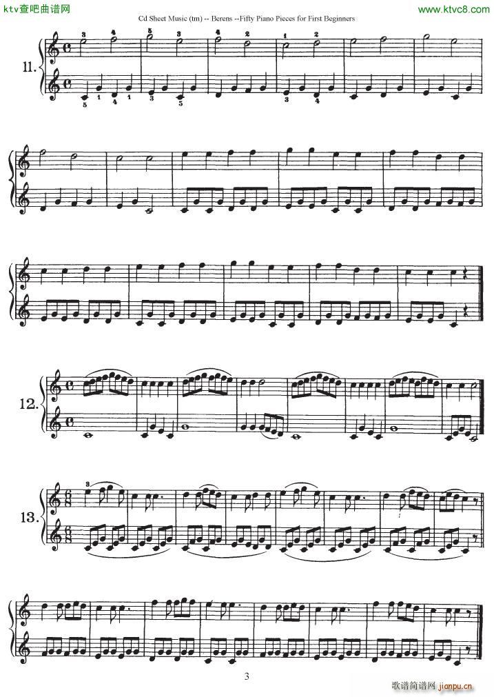 Berens op 70 50 Piano Pieces for Beginners()3