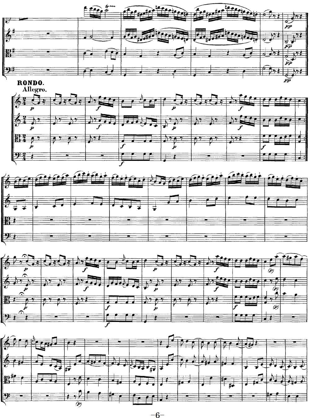 Mozart Quartet No 10 in C Major K 170()6