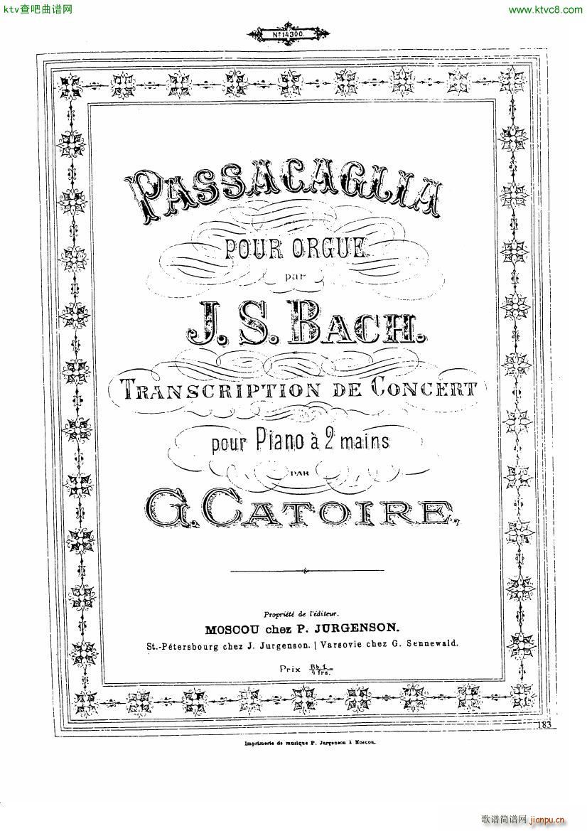 Catoire Bach Passacaglia()1