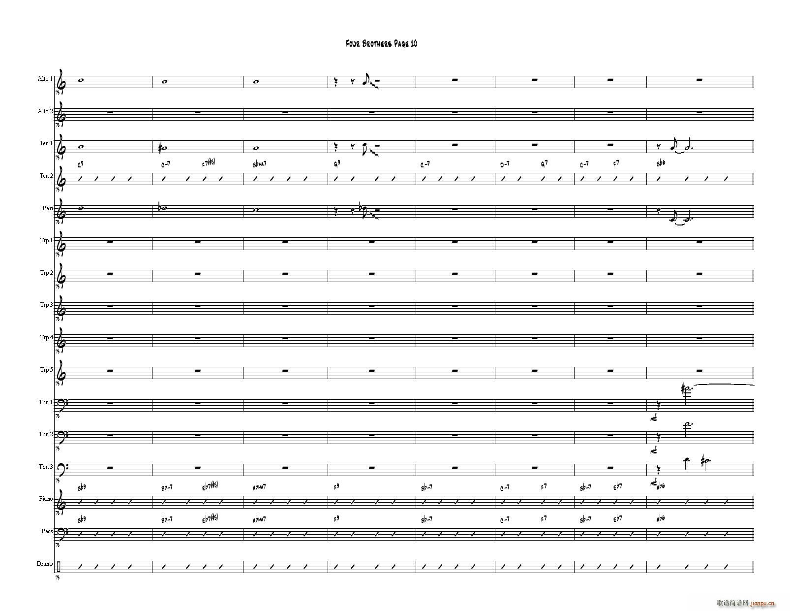 Four Brothers Big Band score(总谱)10