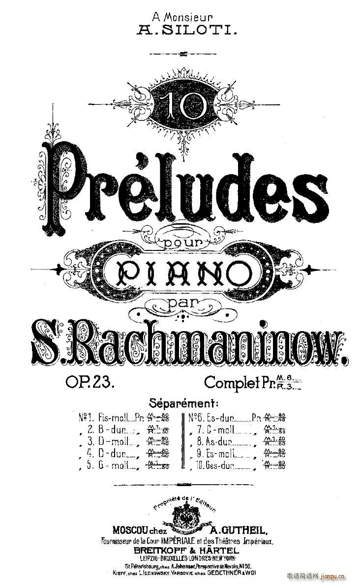 Rachmaninoff 10 Preludes Op 23 ŵ ǰ ֮һ()1