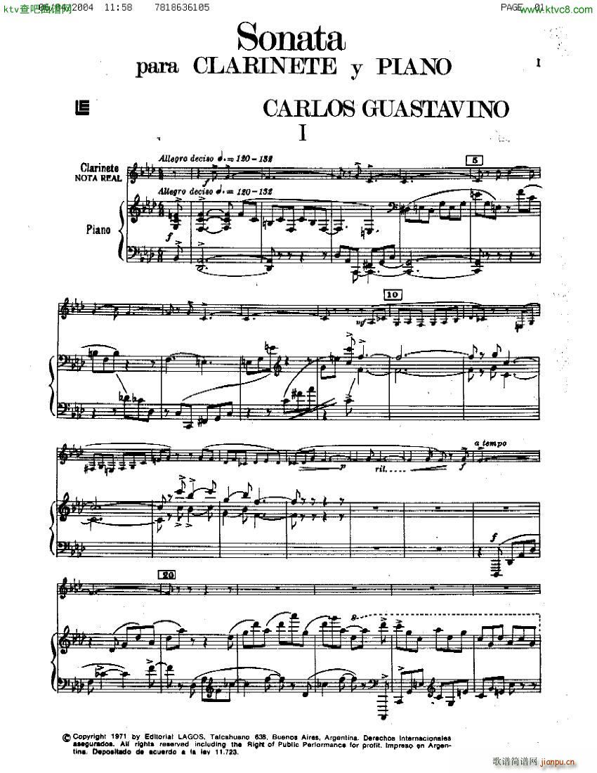 Guastavino Sonata Para Clarinete Y Piano()1