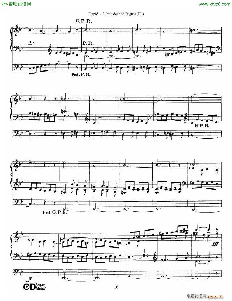 Dupr Prelude Fugue in G minor Op 7 No 3()16