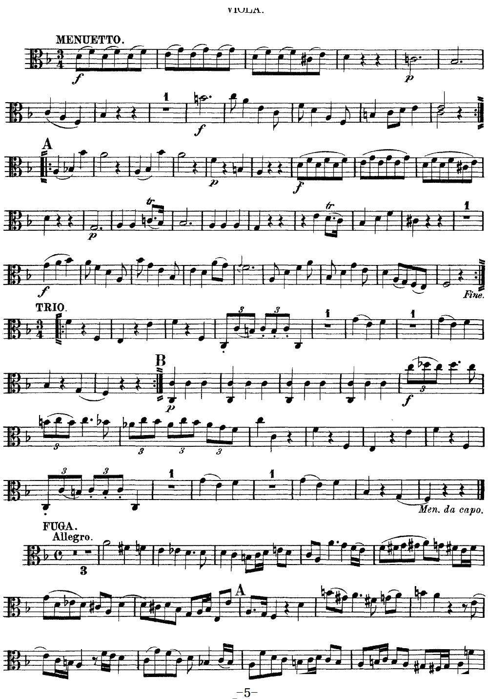Mozart Quartet No 13 in D Minor K 173 Viola(ʮּ)5