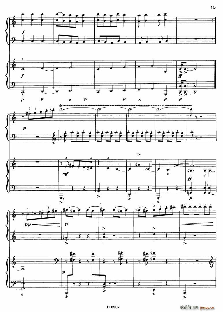Barton Sonatina for 4 hands()15