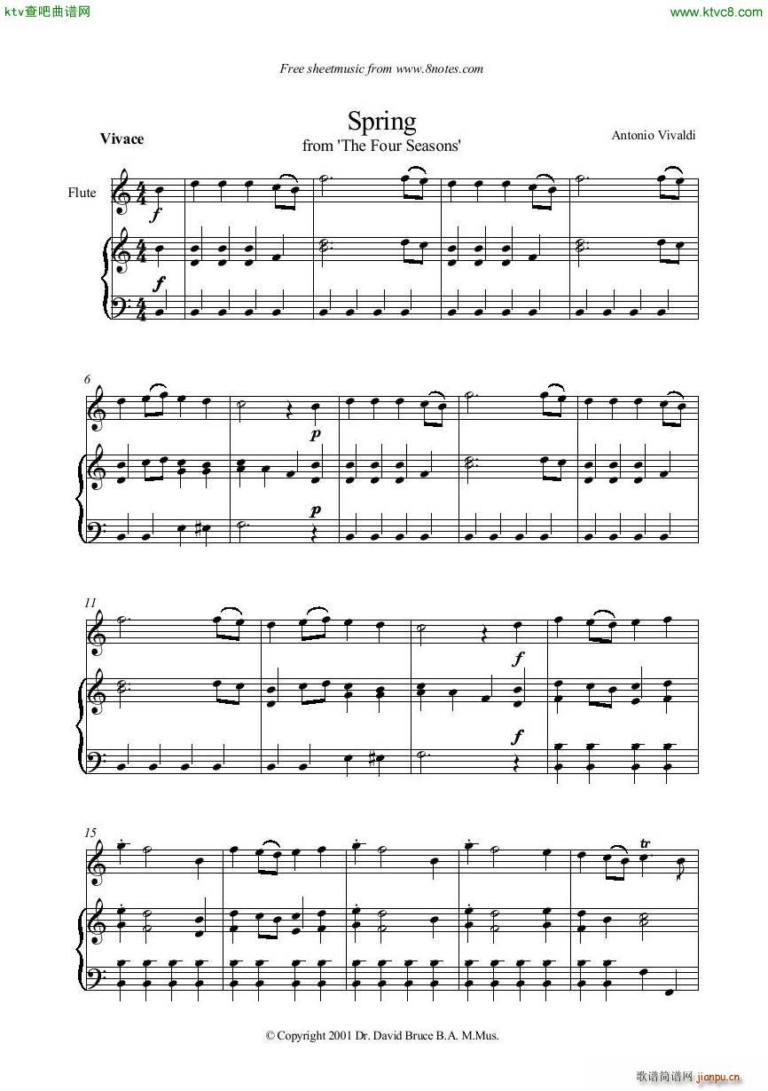 Vivaldi Spring flute piano easy()1