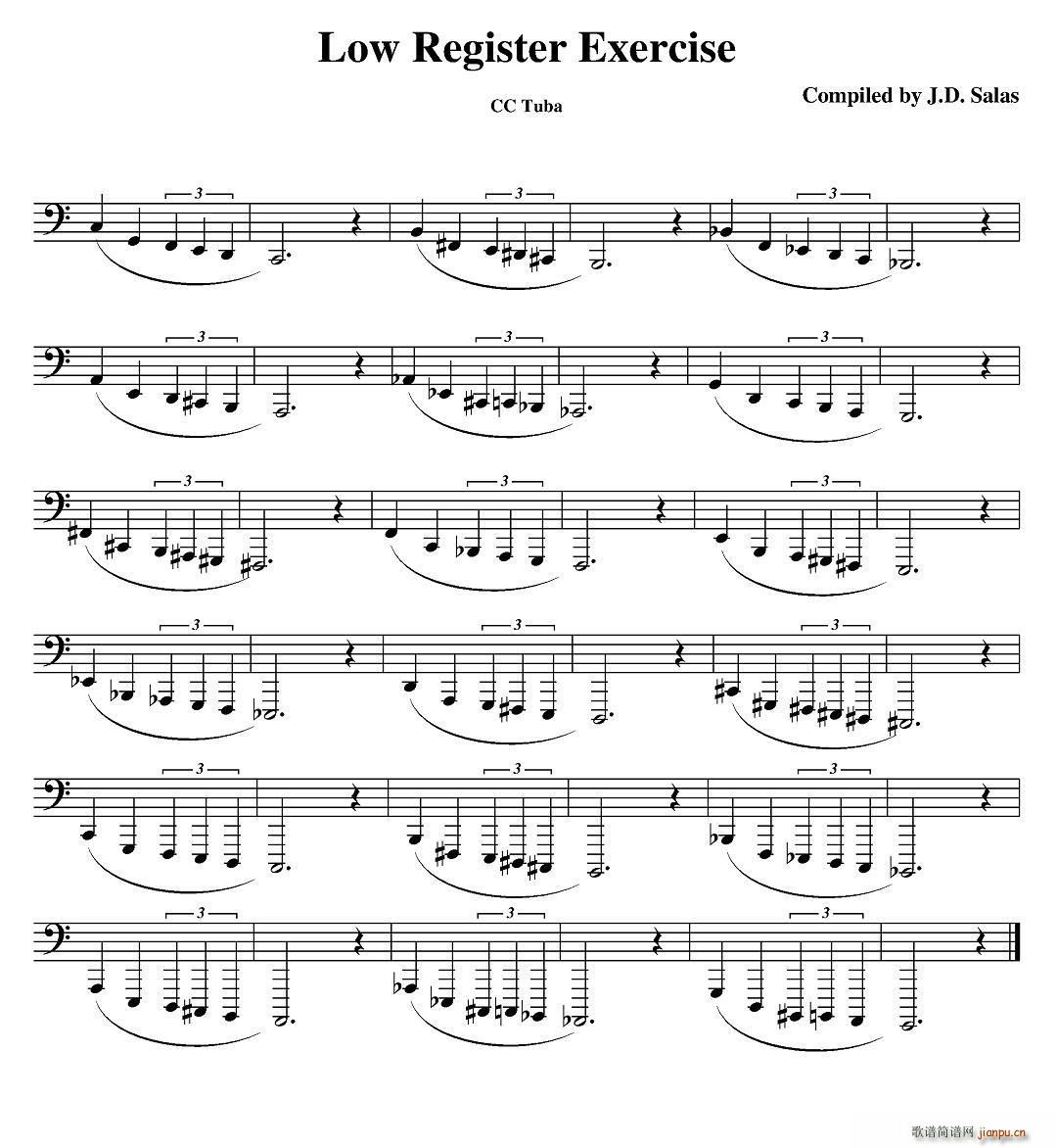 Low Register Exercise CC Tuba �����ϰ�̲�ѡ��(ʮ�ּ�����)1