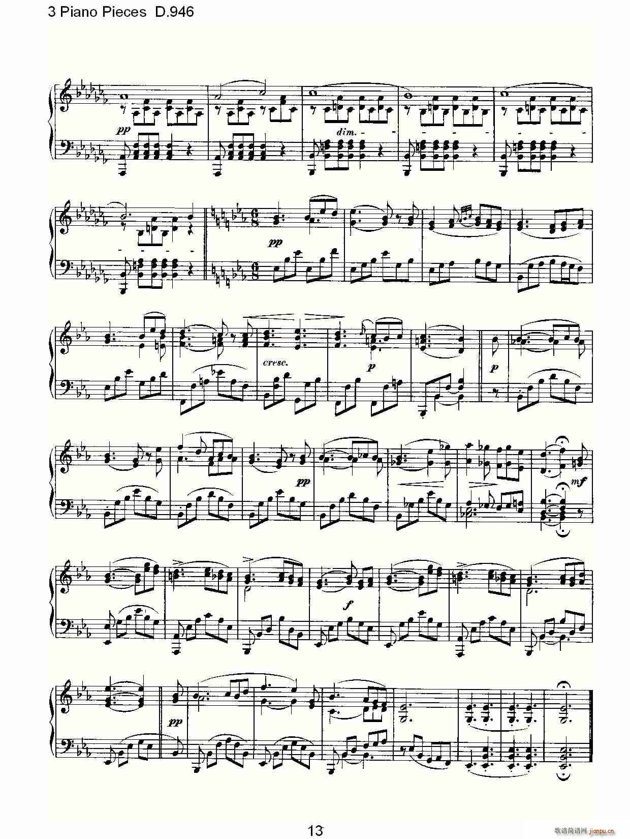 3 Piano Pieces D.946()13