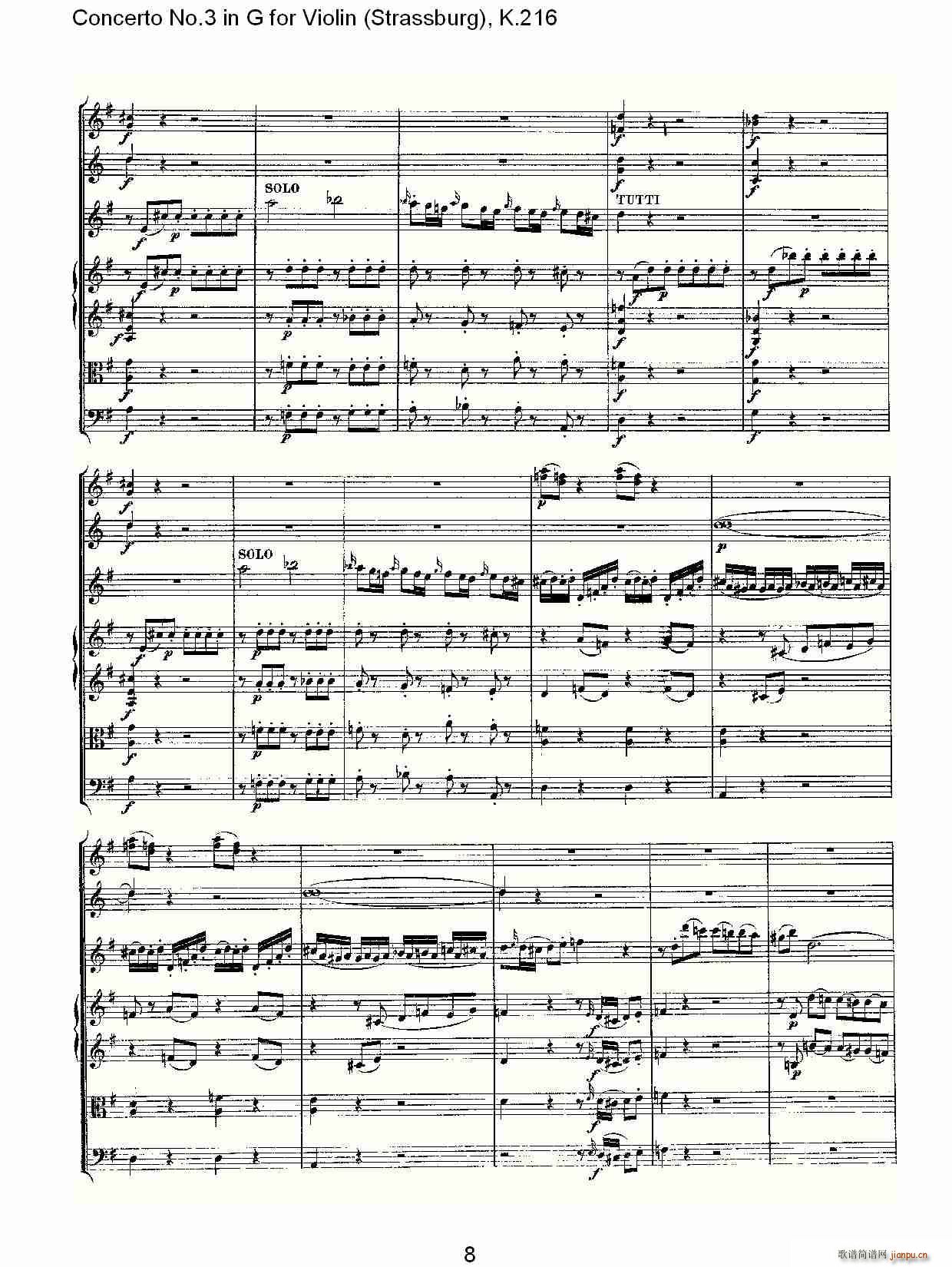 Concerto No.3 in G for Violin K.216(С)8