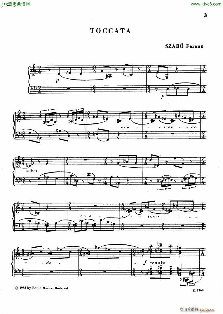 Ferenc Szabo Toccata for Piano()1
