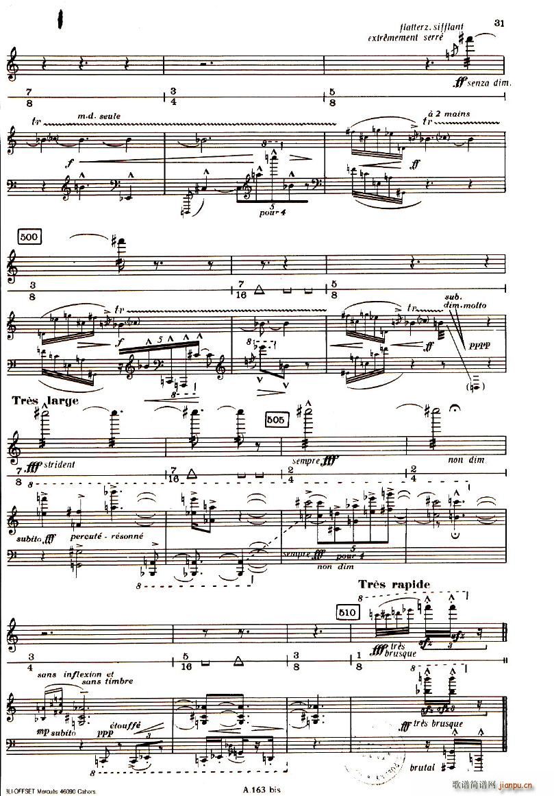 Boulez Sonatine Pour Flute Et Piano()30