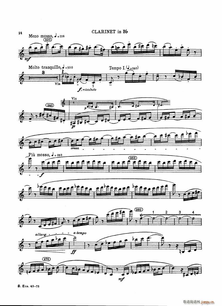 Bartok SZ 111 Contrasts clarinets A and Bb()14