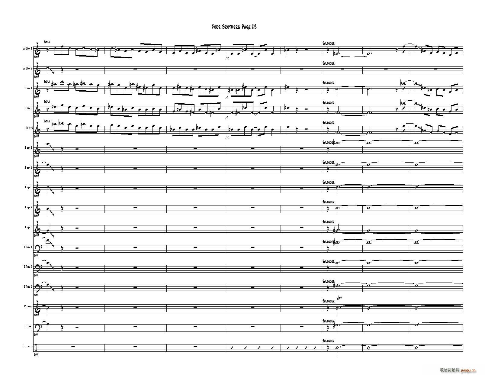 Four Brothers Big Band score()22