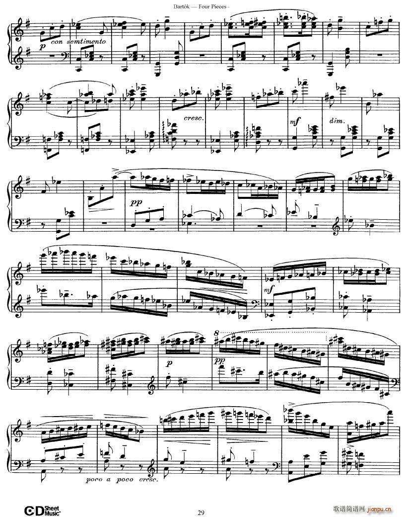 Bartok DD 71 Four Piano Pieces()29
