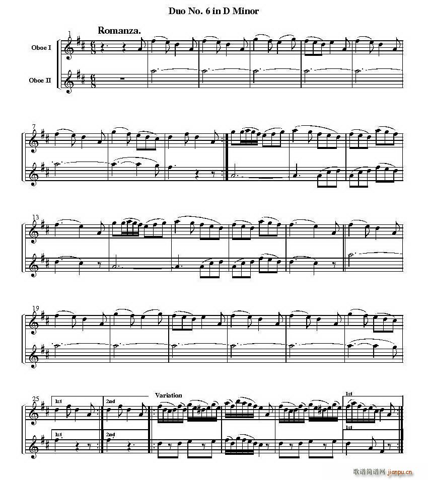 Duo No 6 in d Minor ˫ɹܶ()1