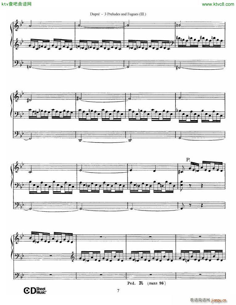 Dupr Prelude Fugue in G minor Op 7 No 3()7
