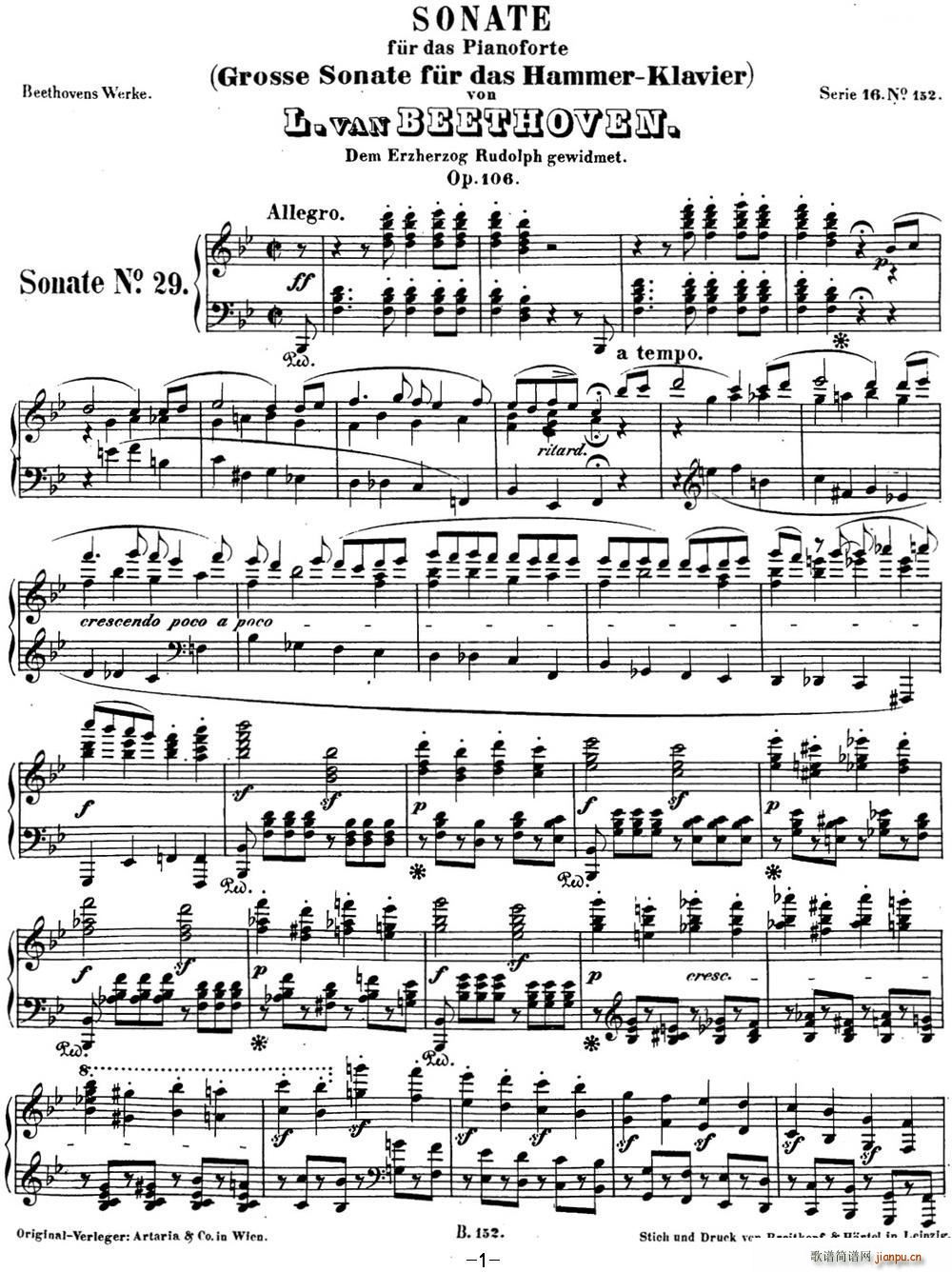 ����Ҹ���������29 ���� ׶�Ӽ��� ��B��� Op 106 B flat major(������)1