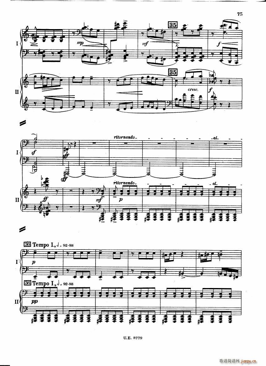 Bartok SZ 83 Piano Concerto 1 2p reduct ()32