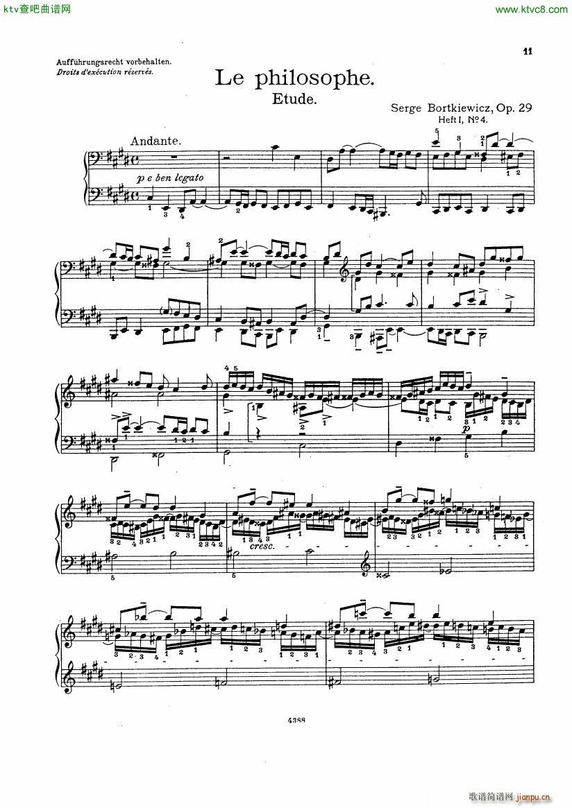 Bortkiewicz Op29 12 Etudes Nouvelles Book 1()5