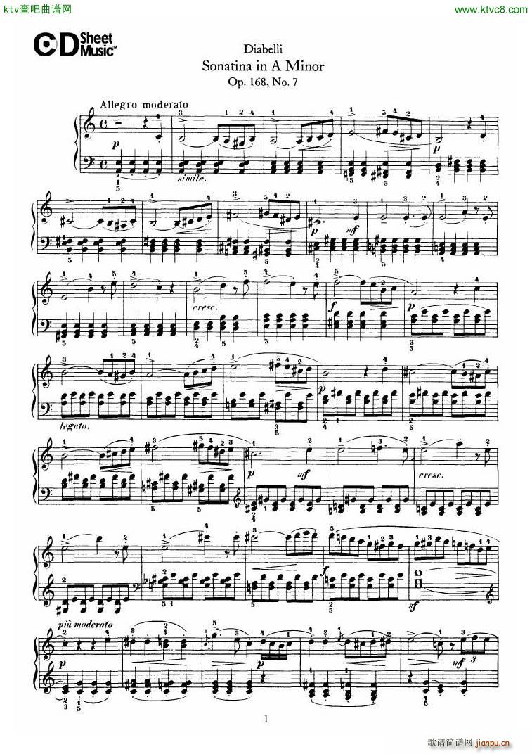 Diabelli Sonatinas Op 168 No 1 7 34P()29