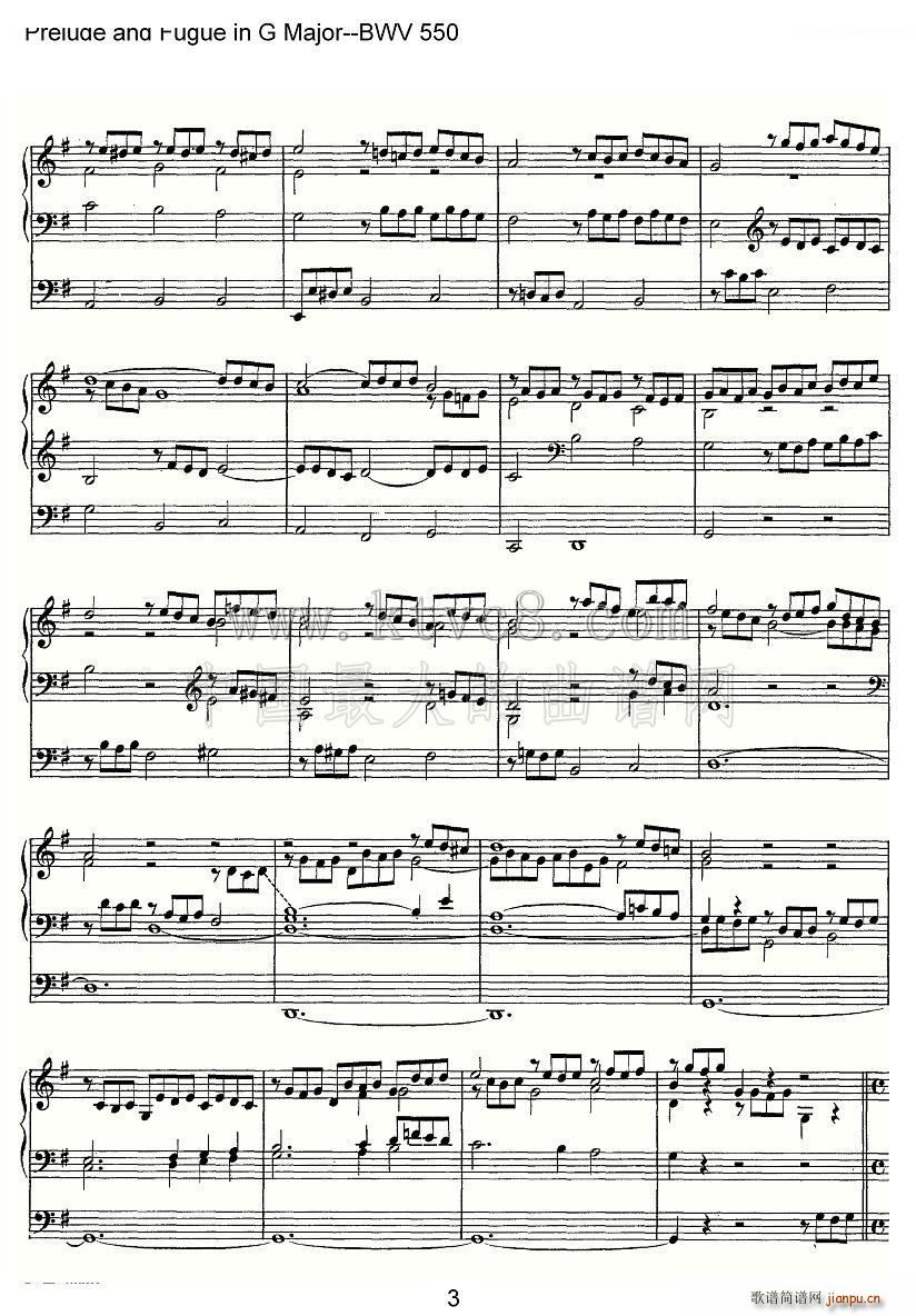 Prelude and Fugue in G Major BWV 550 ܷ(ʮּ)3