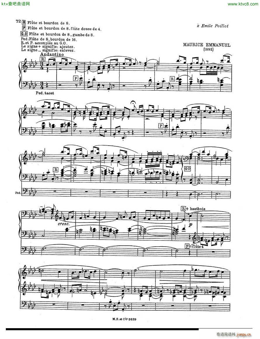 Emmanuel Maurice Andantino organ()1