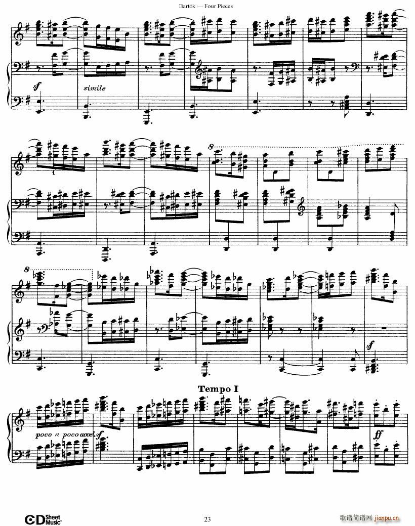 Bartok DD 71 Four Piano Pieces()23