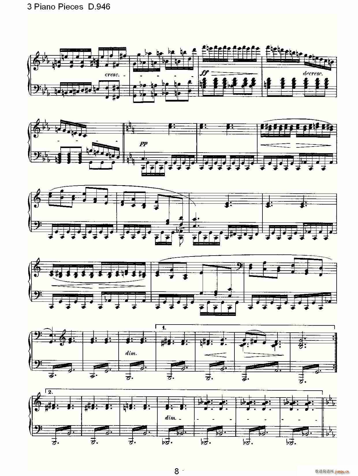 3 Piano Pieces D.946()8