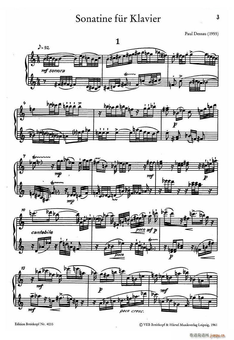 Dessau Sonatina 1955 Sonatina 1955(ʮּ)1