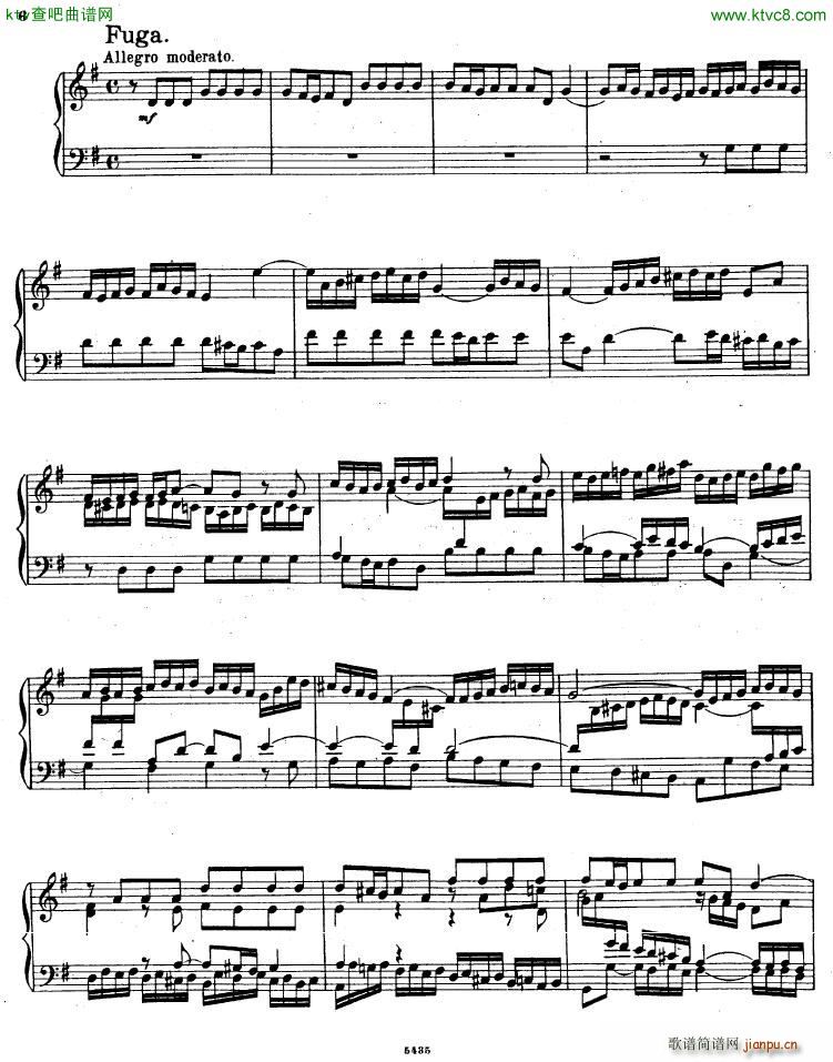 Bach D Albert Prelude and fugue in g major()6