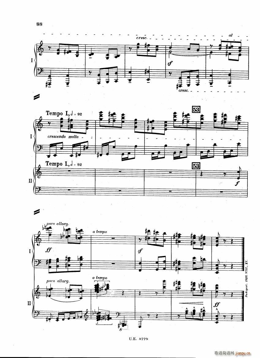 Bartok SZ 83 Piano Concerto 1 2p reduct ()11