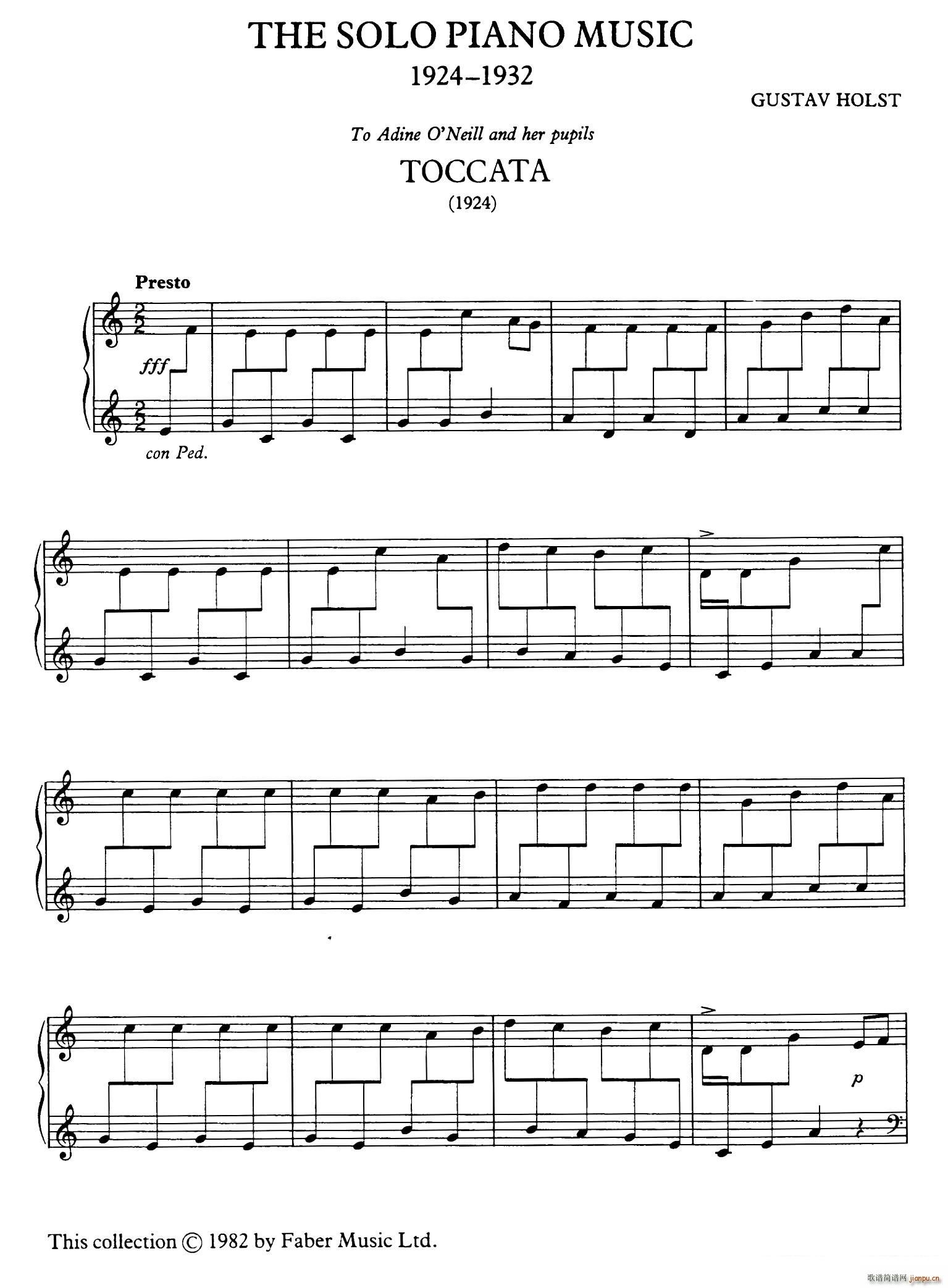 Toccata for Piano H 153 п()1