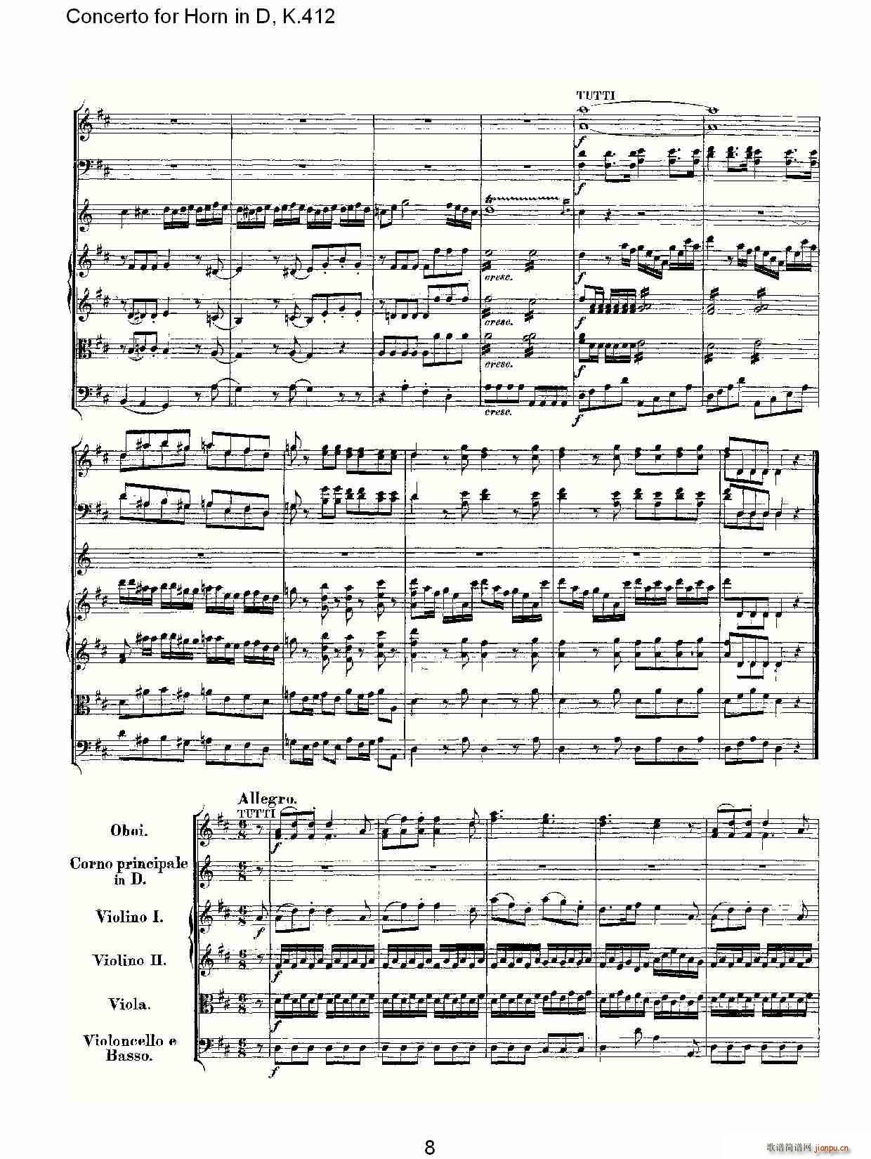 Concerto for Horn in D, K.412(ʮּ)8