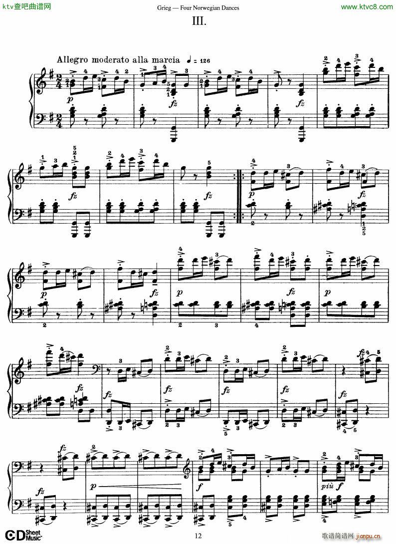 Grieg Four Norwegian Dances()12